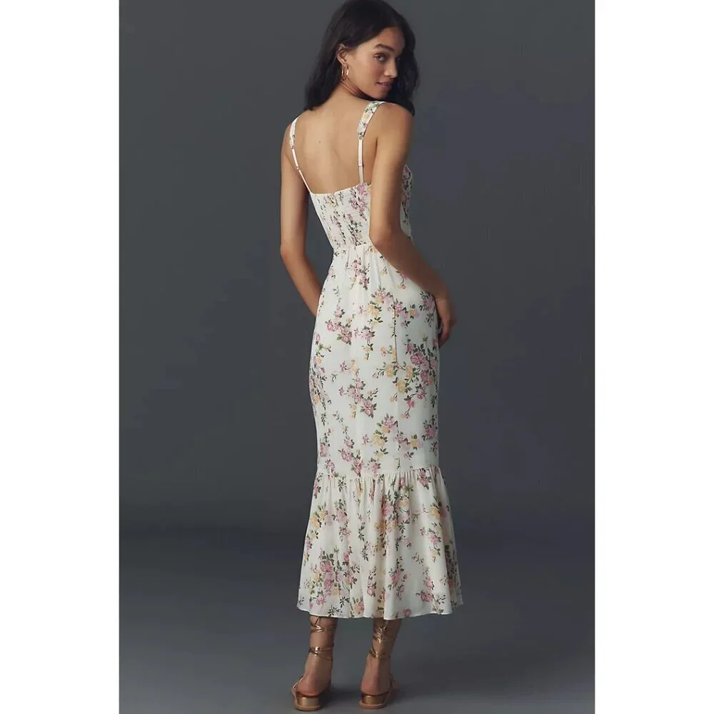 REFORMATION Irisa Floral Trumpet Dress in Posy Size US 6 - Picture 10 of 11